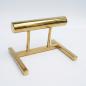 Preview: Luxus Toilettenhocker aus massivem Edelstahl mit 24K Echtgold-Veredelung