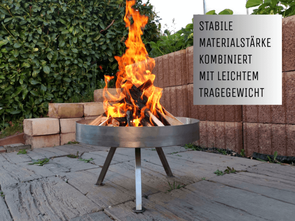 NAMOR© Edelstahl Feuerschale Feuerstelle Feuerkorb Grillschale Lagerfeuer | Handmade in Germany