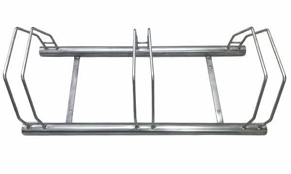 Fahrradständer aus Edelstahl – handgefertigter Bügelparker mit 3 Stellplätzen